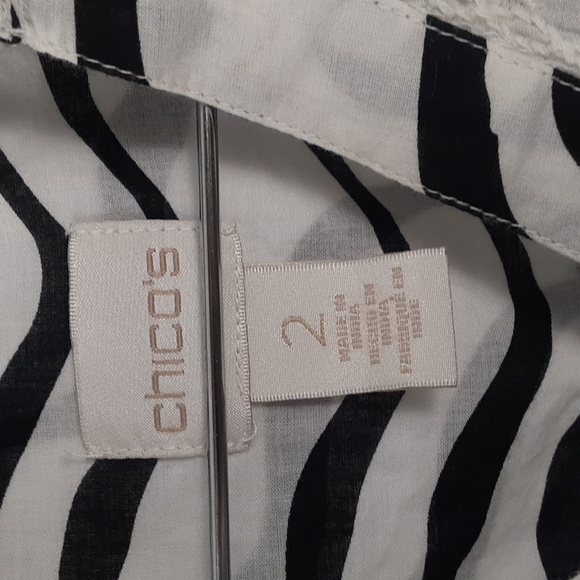 Chico's Wavy-Stripe Popover Tunic Top - Picture 4 of 10